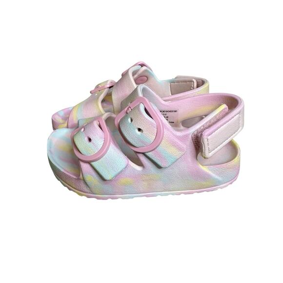 Wonder Nation Toddler Kids EVA Double Buckle Sandals Pink 5-6 New - Picture 1 of 8
